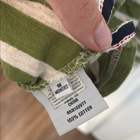 Green and White Striped Hoodie - Picture 6 of 6